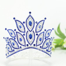 Rhinestones Crown Quinceanera Party Sweet 15 16 Tiara Beaded Birthday Wedding