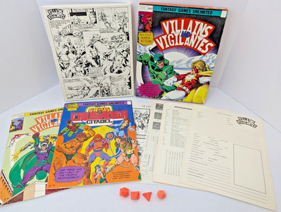 Vintage Villains & Vigilantes 2nd Ed Revised Box Set (1982) FGU - COMPLETE 100%
