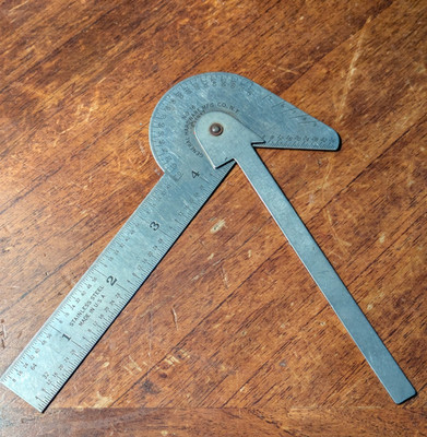 Vintage General Hardware Mfg Co No.16 Protractor 1937 Drill Point Gauge Rule