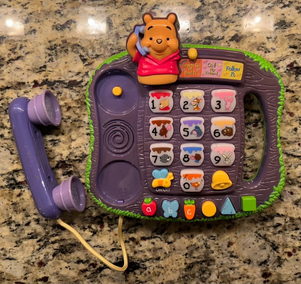 Disney Winnie The Pooh & Friends Teach N Lights Phone VTech Learning Toy Tested - Image 3 of 3