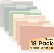 File Folders, 18 Pack Manilla Folders 8.5 X 11, Colored Folder Office Organizati