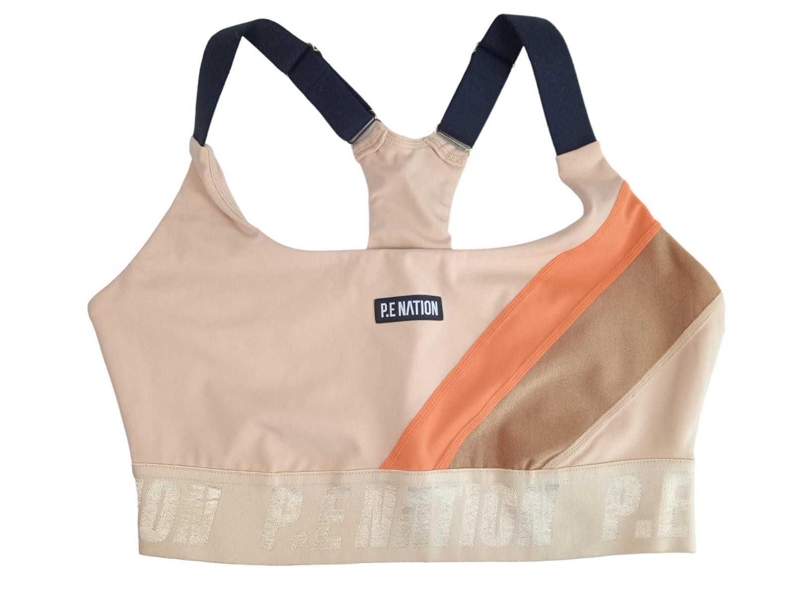 P.E NATION Ladies Beige & Orange Scoop Neck Comeback Sports Bra Size M RRP80 NEW image 10