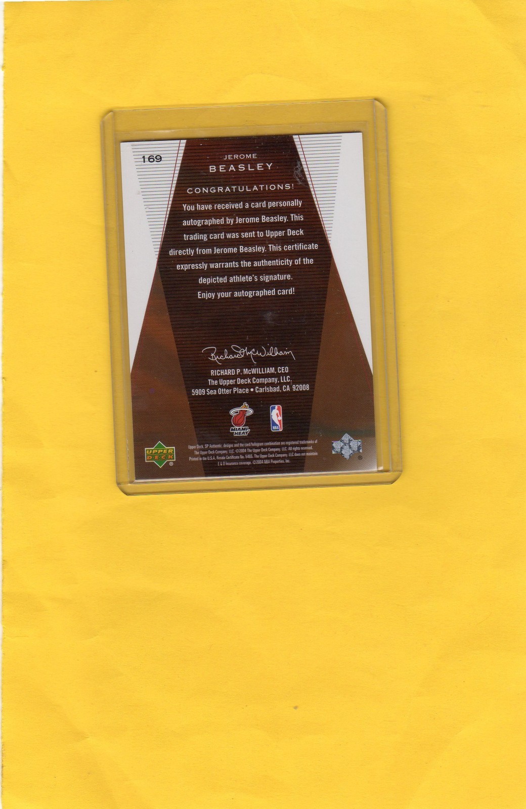 2003-04 SP AUTHENTIC ROOKIE AUTHENTICS LEVEL 2 AUTO JEROME BEASLEY 268/1250 #169