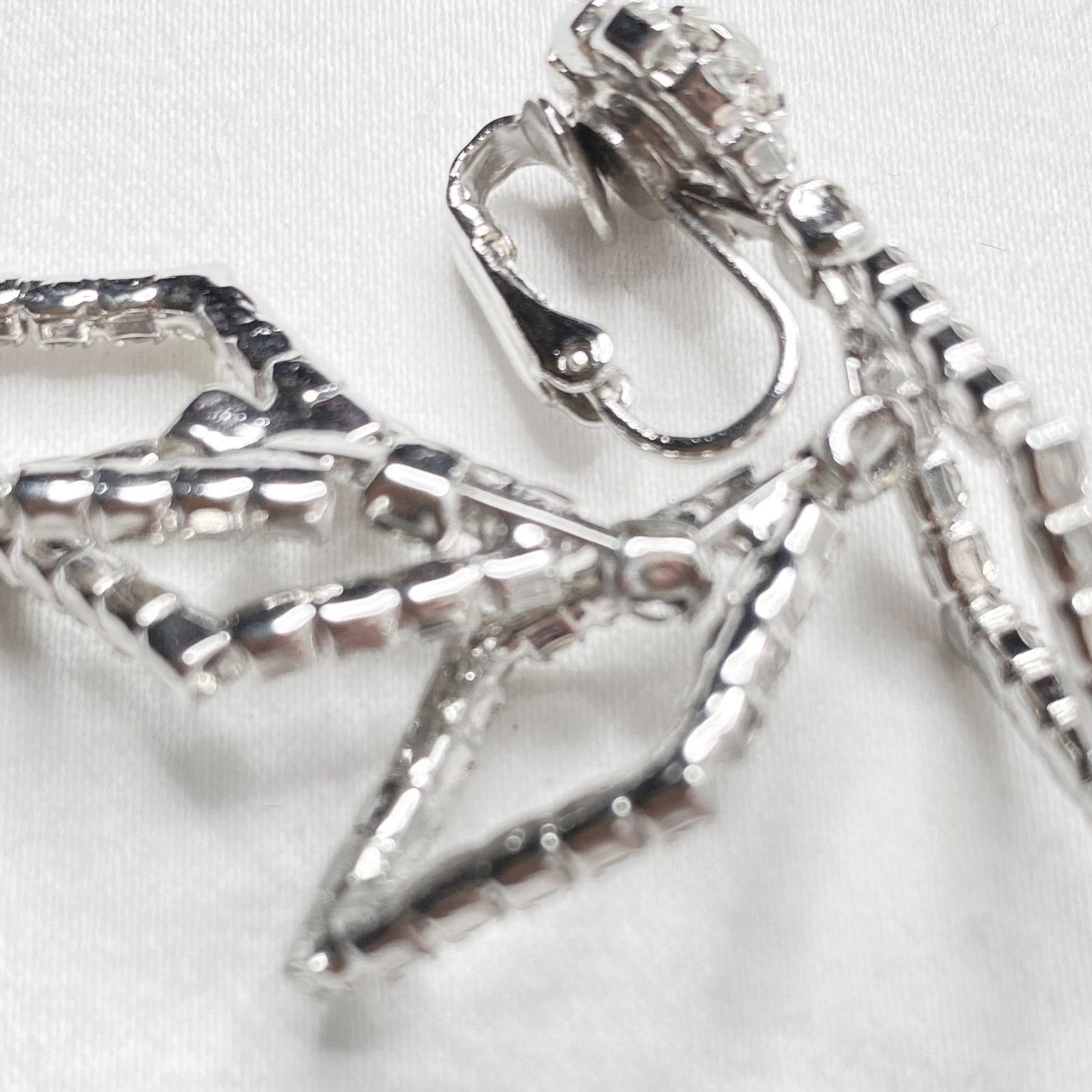 Weiss Dangle Drop Earrings Clear Tiny Rhinestones… - image 10