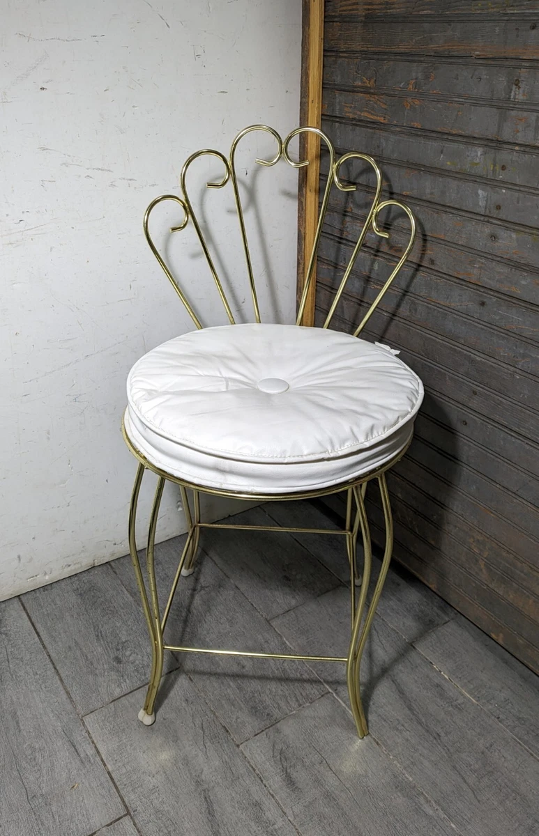 Vintage vanity chair with back sales