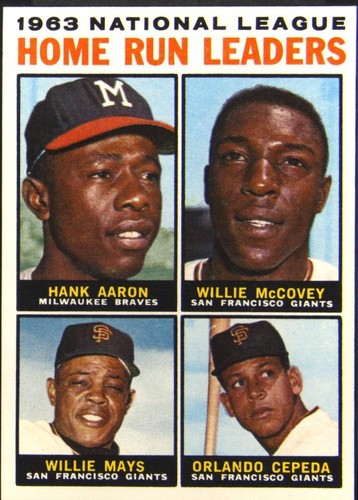 1964 Topps #423 Hank Aaron / Willie Mays PSA 5 Tops in NL (8859 