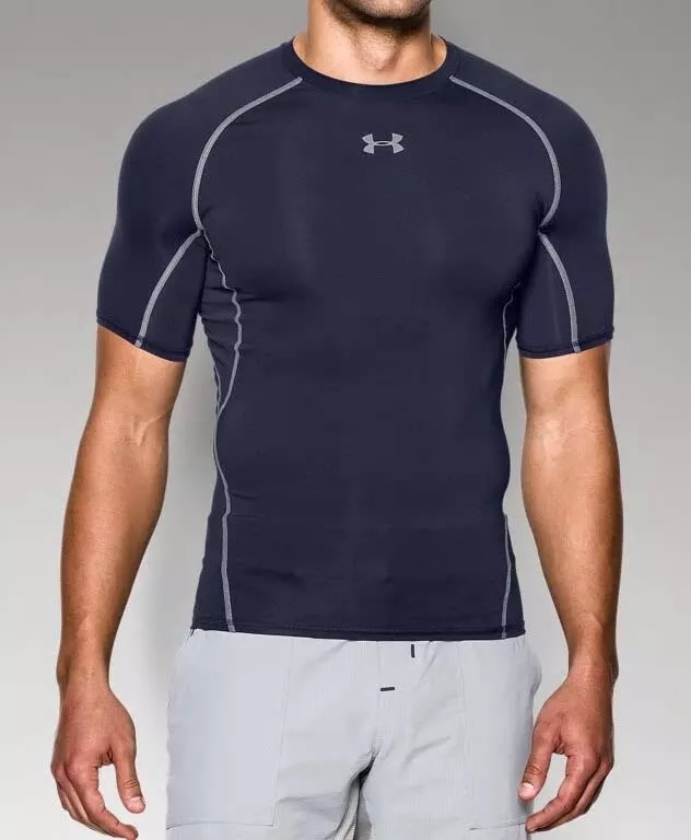 Under Armour Men's HeatGear Armour Short Sleeve Compression Shirt 1257468  Navy