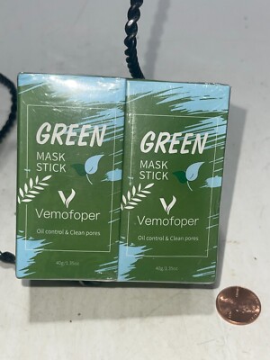 (2) Green Tea Mask Sticks For Face Purifying Clay Mask Sticks Vemofoper