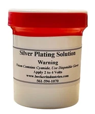 SILVER plating SOLUTION, silver solution, Industrial Grade,  8oz