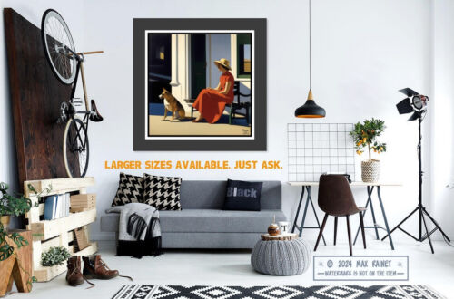 Lady in Red Dress w Her Dog 2019 Jasper Collins * Solitude * Frame Worthy Art - Picture 5 of 10