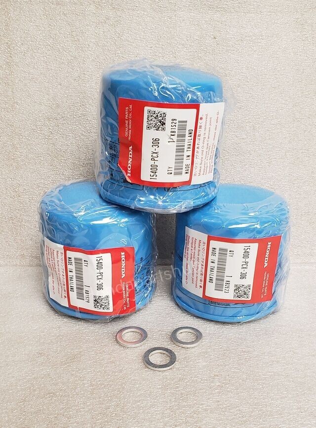 3 Pack Genuine OEM Honda Oil Filter 15400-PCX-306 w/ Washers | eBay
