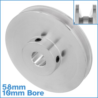 Aluminium Alloy 58mm V Groove Track Wheel 10mm Fixed Bore Diameter Motor Shaft