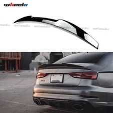 V Style Rear Trunk Spoiler Wing For 2014-2020 Audi A3 S3 Rs3 Sedan Gloss Black