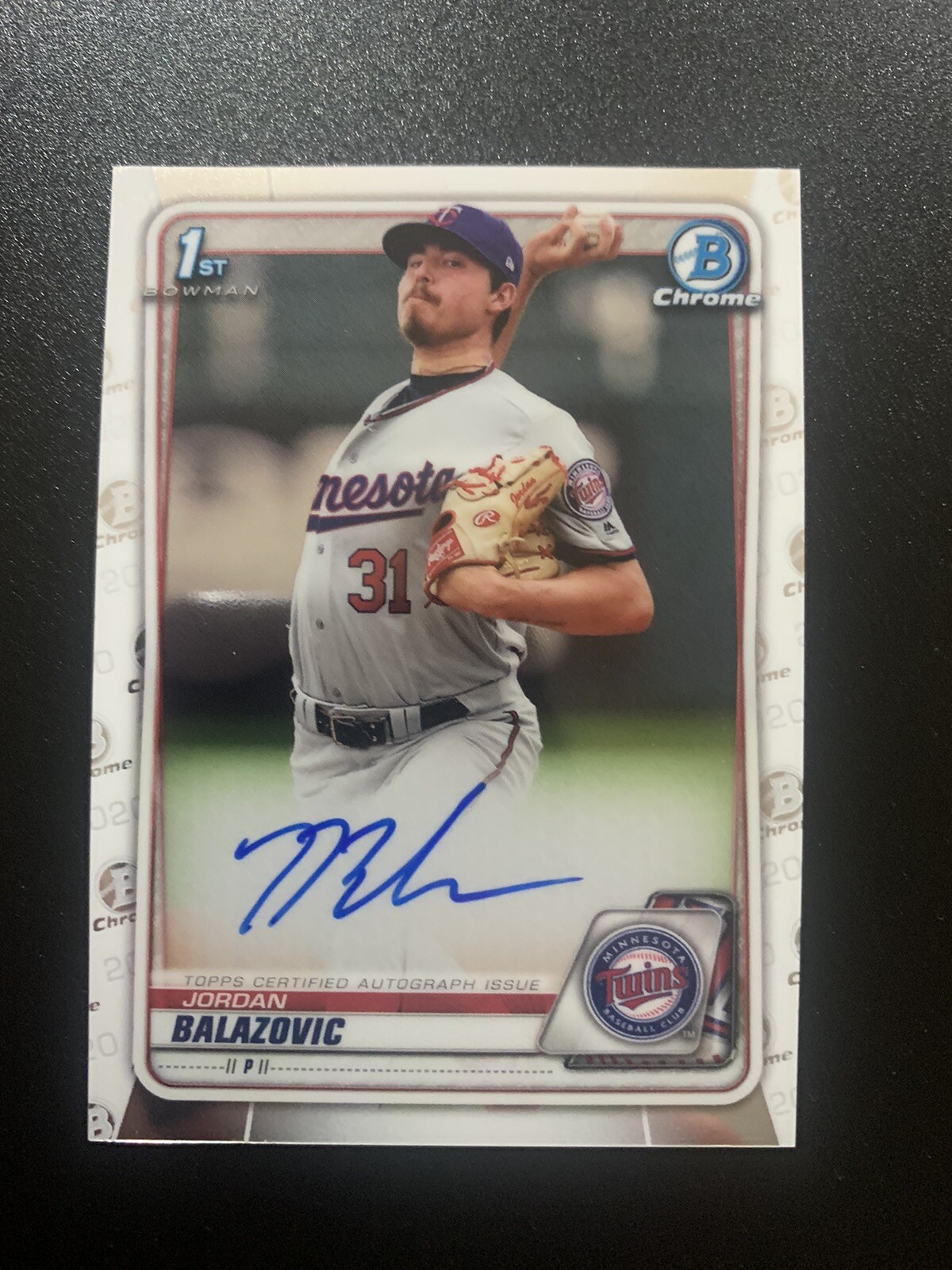 2020 Bowman Chrome JORDAN BALAZOVIC Auto Rookie Autograph #CPA-JB Twins