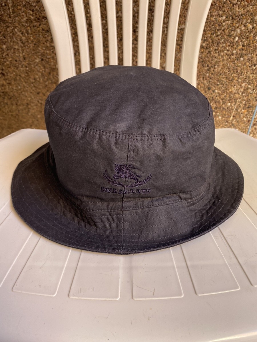 Burberry Vintage Blue Nova Check Reversible Bucket Hat Size