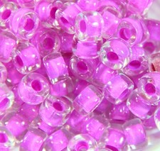 Pony, Roller Beads, 9mm, 3.5mm Hole, Crystal w/Purple Lining, Czech, 20 Pcs, 23