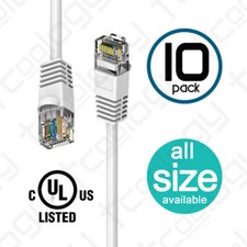  UL Listed TCoology Cat5e Patch Cord Booted Cable 24AWG 350mhz UTP- 10 Pack Lot