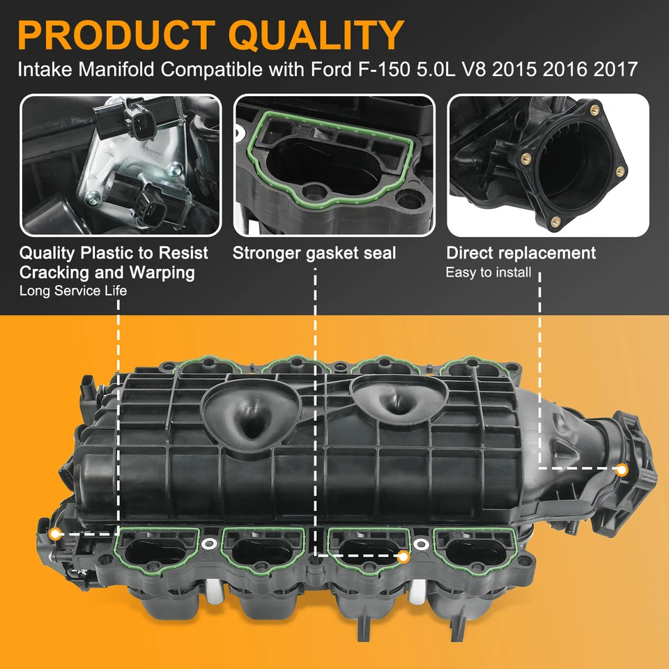 Colector de admisión con junta para Ford F-150 2015-2017 5,0 L FL3Z-9424-J FL3Z-9424-B Foto 3 de 4