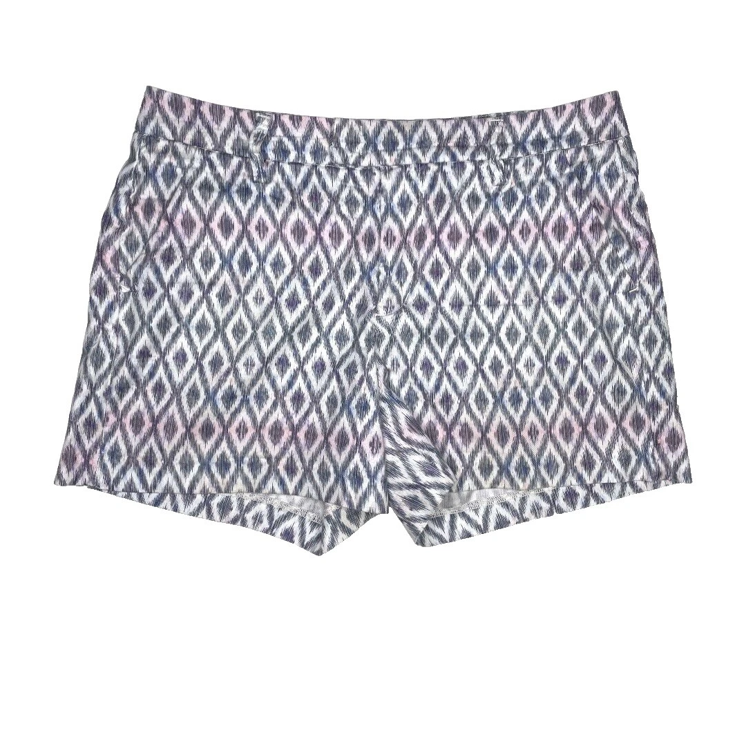 Mezcla de lino Pantalones Cortos Multicolor geométrico para Mujeres