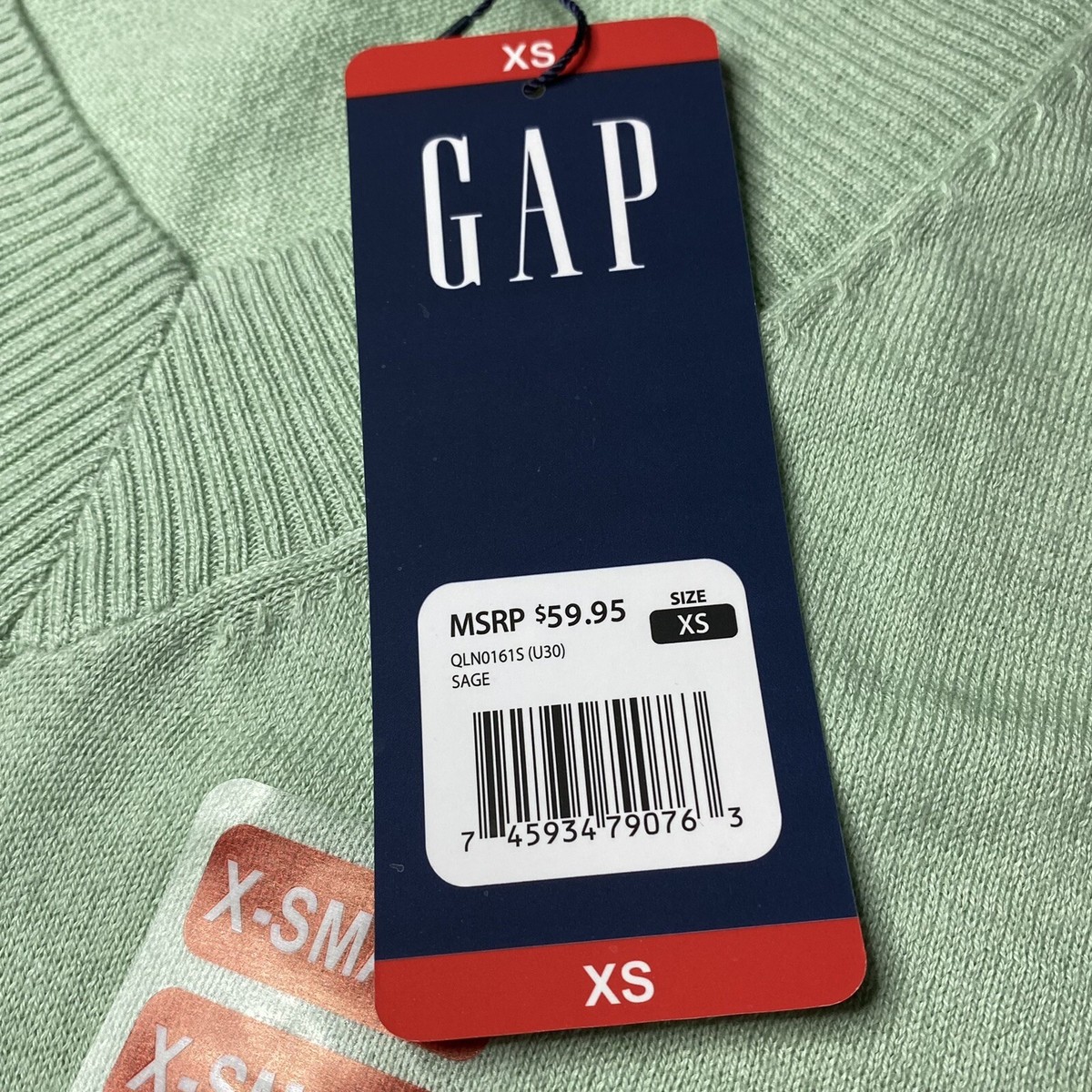 GAP Lightweight Women's V-Neck Sweater Sage US Size XS Original