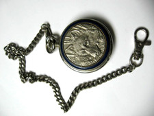 The Franklin Mint "The Timber Wolf Pocket Watch" Collectors Watch Wolf Center