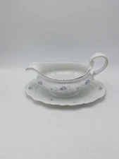 Johann Haviland Bavaria "Blue Garland" Gravy Boat With Attached Underplate
