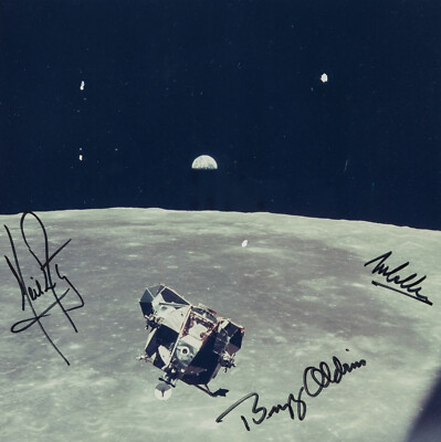 ARMSTRONG, ALDRIN, COLLINS signiertes Foto - Apollo XI - 8''x8'' Nachdruck