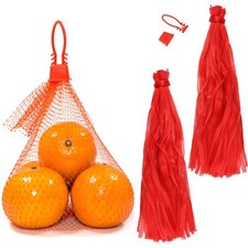 400 Pcs 22 Inch Nylon Mesh Bags Red Plastic Produce Net with Buckles Fruit Ne...