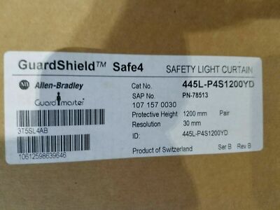 Allen-Bradley 445L-P4S1200YD Light Curtain Pair Type 4 30mm Resolution 1200m UR