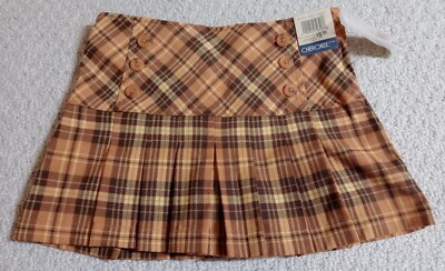New Cherokee Girls X Small (4/5) Multi-Color Plaid Polyester Blend Skorts 23