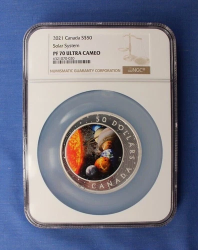 2021 Canada 5oz Silver Proof $50 coin "The Solar System" NGC Graded PF70