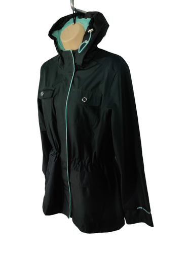 WOMENS RADIANCE FREE COUNTRY UK MEDIUM BLACK HOOD LIGHT ANORAK MAC JACKET COAT | eBay