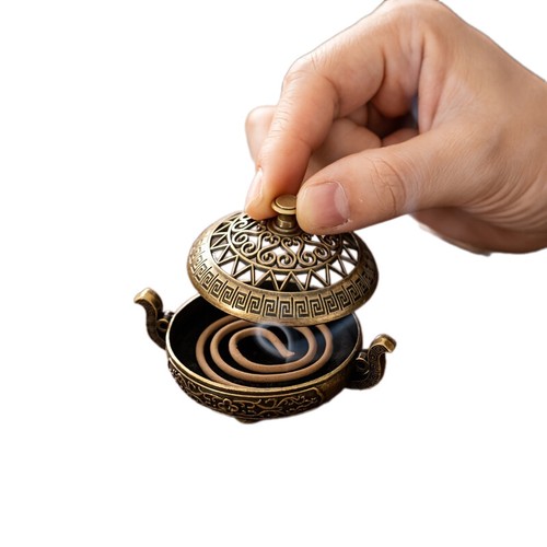 Nepalese-style-brass--metal-aromatherapy-holder-unscented-for-yoga-meditation-* - Zdjęcie 6 z 6
