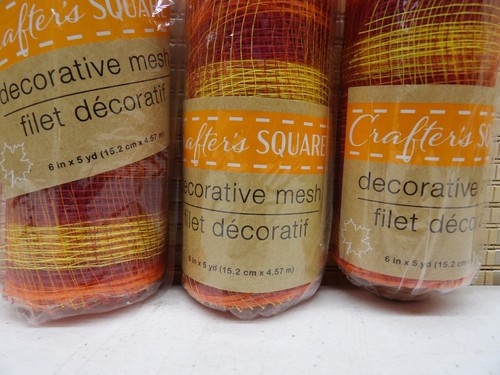 3X Crafter's Square Decorative Mesh - New - 6" x 5 yd - Orange/Yellow/Brown - Picture 2 of 4