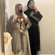 Ramadan Open kaftan Abaya Women Long Dress Dubai Kimono Muslim Robe Party Gown
