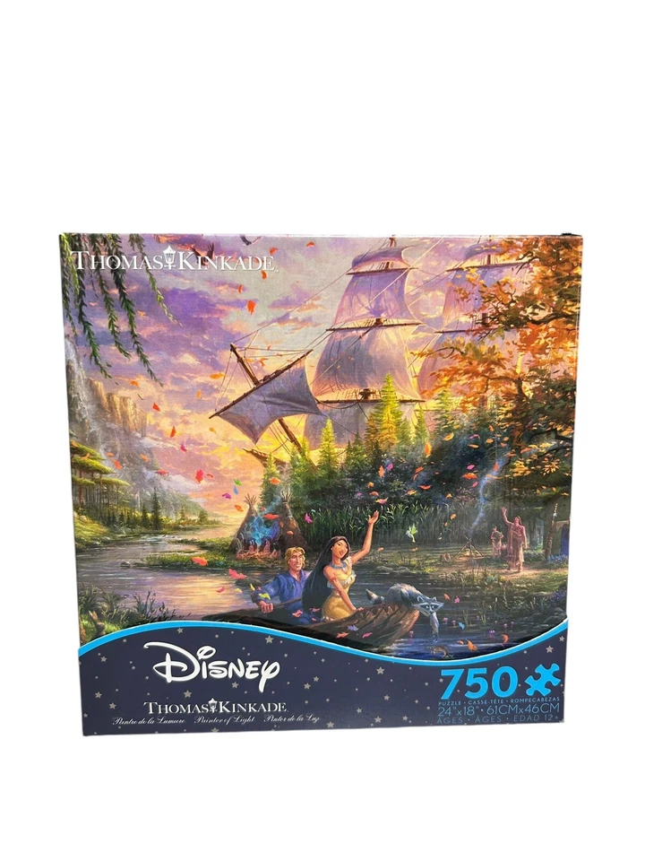 Lote De 3 NUEVO Rompecabezas Princesas Disney Thomas Kinkade Rapunzel Aurora Pocahontas Foto 2 de 4