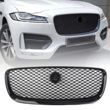For 2016-2020 Jaguar F-PACE Front Upper Vent Grille Gloss Black Mesh Radiator
