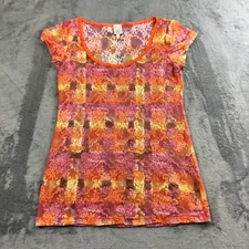 VTG Rue 21 Top Womens Size L Floral Mesh Baby Doll Y2k Unique Nylon Fairycore