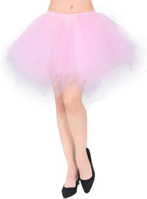 50er Rockabilly Tüllrock Petticoat Tutu für Damen - Karneval Kostüm Kurz