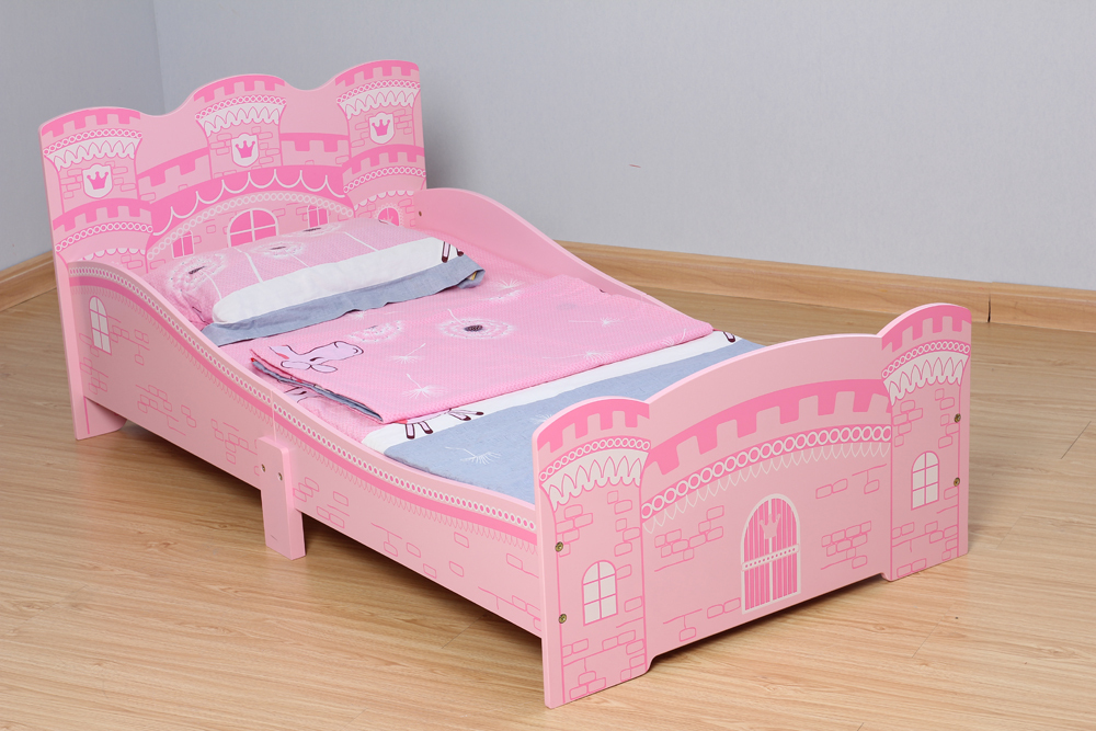 MCC® Girls Pink Castle Princess Junior Toddler Kids Bed & 3" Mattress Made in UK eBay