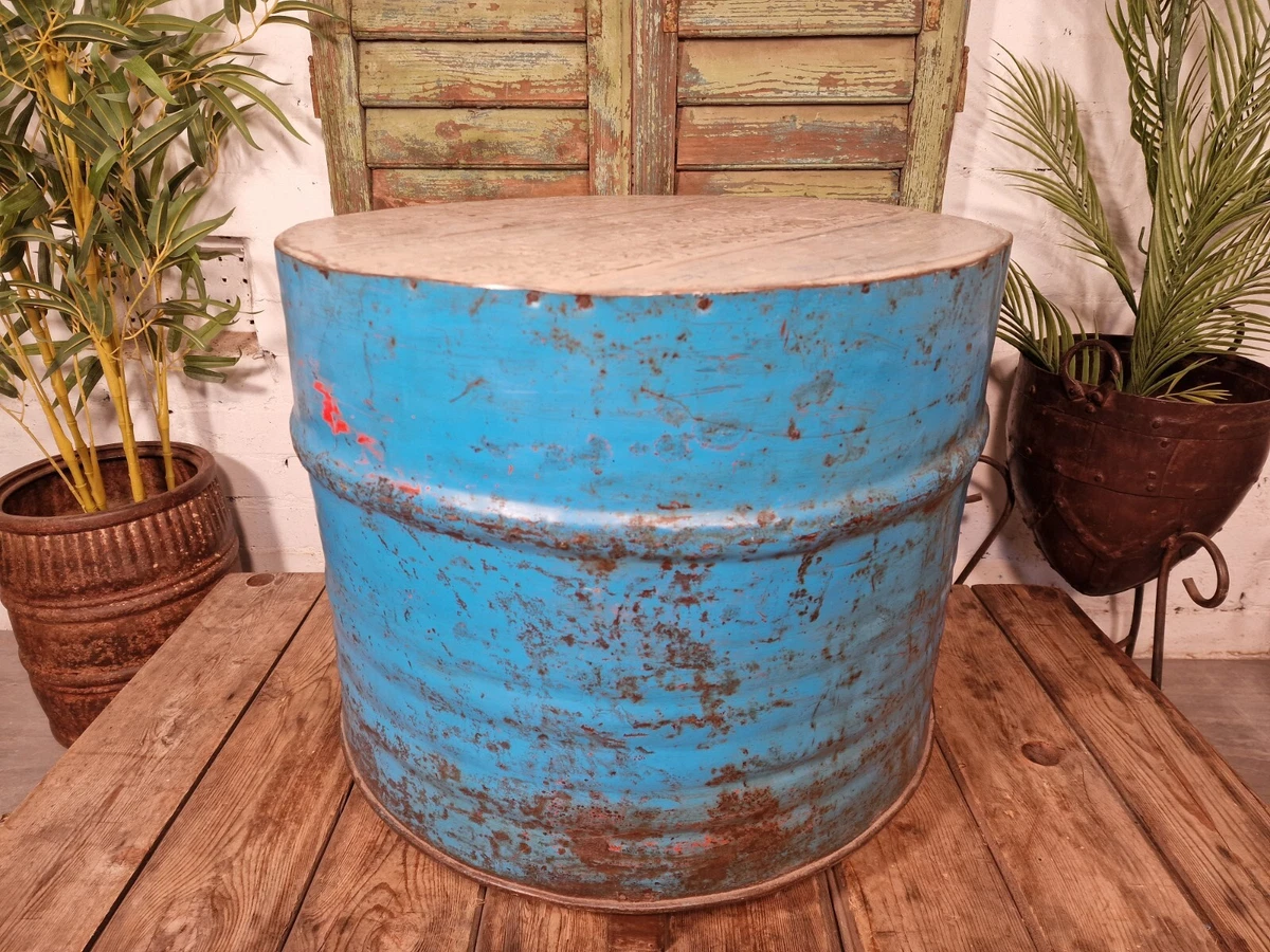 Metal barrel table deals
