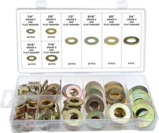 SF 32840 - SAE Hardened Regular Thick Flat Washer Assortment, Pack of 200PCS