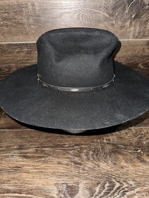 Eddy Bros Black 100% Wool Felt Cowboy Western Hat Made in USA Womens Large Bailey Eddy Brothers Bandit Western Cowboy Hat - Black Wool  main image 2