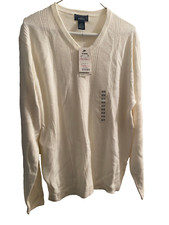 Men's White Dockers Soft Lightweight Sweater Medium/M 100 Acrylic NWT 42