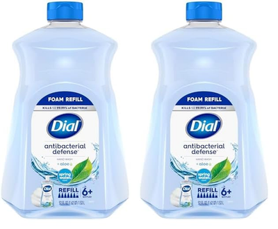 #ad Dial Antibacterial Foaming Hand Soap Refill Spring Water 52 Fl Oz Pack of 2 $38.99