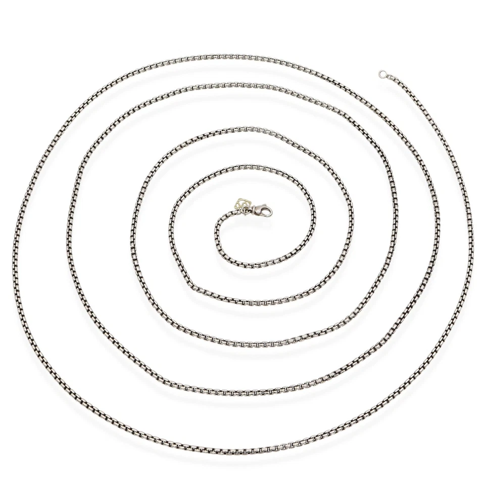 David Yurman Sterling Silver 14k Yellow Gold 72" Box Chain Necklace - Image 4 of 4