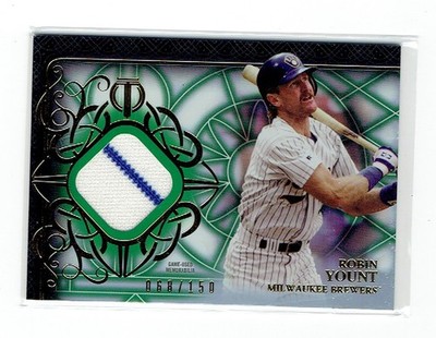 Robin Yount 2015 Topps Tribute Relics /150 Game Used Jersey GREEN Brewers HOF