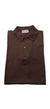Image of Brand New John Smedley Adrian Short Sleeve Polo Shirt In Coffee Bean Size S