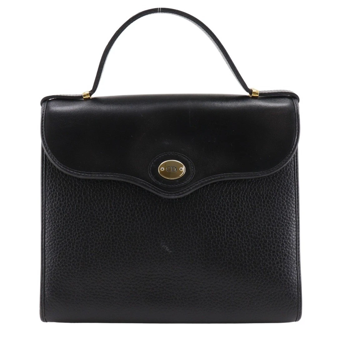 Sac à main femme Dior Christian logo CD vintage une poignée mollet noir