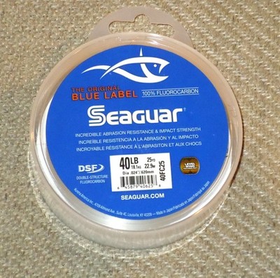 SEAGUAR BLUE LABEL FLUOROCARBON Leader 40lb/ 25yd NEW!~ 40 FC 25~ FREE USA SHIP!